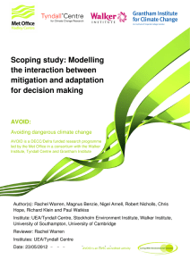 Scoping study: Modelling the interaction between mitigation and adaptation