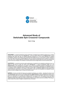 Advanced Study of Switchable Spin Crossover Compounds Gavin Craig