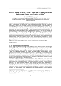 Forestry Actions to Tackle Climate Change and Its Impact on... Emission and Employment Creation in China