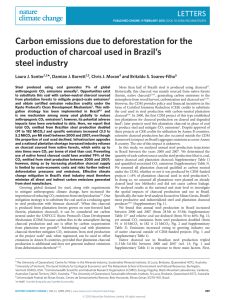 Carbon emissions due to deforestation for the steel industry LETTERS