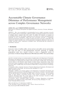 Accountable Climate Governance: Dilemmas of Performance Management across Complex Governance Networks