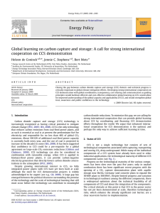 Global learning on carbon capture and storage: A call for... cooperation on CCS demonstration