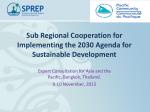 Sub Regional Cooperation for Implementing the 2030 Agenda for Sustainable Development