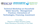 Technical Workshop on Household Water Security - Management Practices: Interactions of