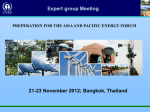 21-23 November 2012; Bangkok, Thailand Expert group Meeting