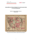   Sustainability and Climate Models for the Intermountain West  ‐An Annotated Bibliography‐ Marianne A. Buehler &amp; William E. Brown, Jr. 