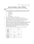 – Units 5-7 Review Honors Chemistry Unit 5