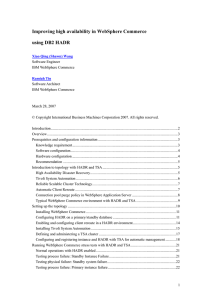 Improving high availability in WebSphere Commerce using DB2 HADR