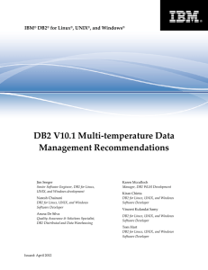 ® DB2 V10.1 Multi-temperature Data Management Recommendations