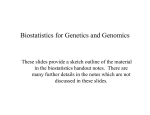 Biostatistics for Genetics and Genomics
