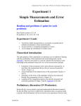 Experiment 1 Simple Measurements and Error Estimation