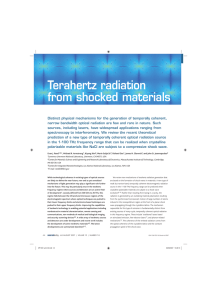 Terahertz radiation from shocked materials