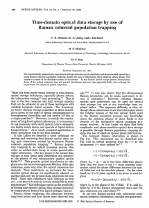 Time-domain optical data storage by use of Raman coherent population trapping