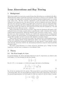 Lens Aberrations and Ray Tracing 1 Background