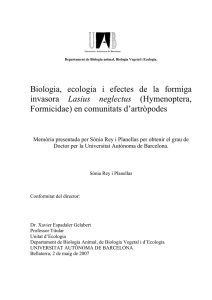 Biologia, ecologia i efectes de la formiga Lasius neglectus