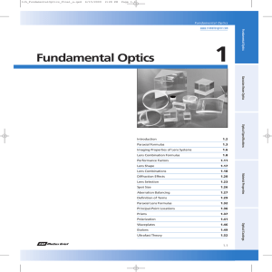 1 Fundamental Optics www.cvimellesgriot.com