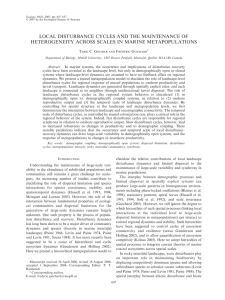 LOCAL DISTURBANCE CYCLES AND THE MAINTENANCE OF