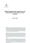 Biotechnological interventions for crop improvement in the context of food security
