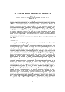 The Conceptual Model of Brand Response Based on IMC