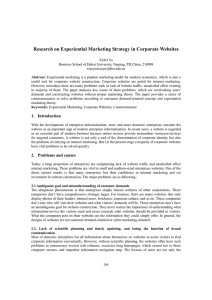 Research on Experiential Marketing Strategy in Corporate Websites