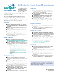 Target Group The Jump$tart Coalition for Personal Financial Literacy® recommends