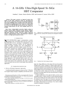 A 16-GHz Ultra-High-Speed Si–SiGe HBT Comparator , Student Member, IEEE,