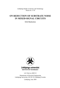 ON REDUCTION OF SUBSTRATE NOISE IN MIXED-SIGNAL CIRCUITS Erik Backenius