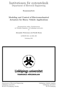 Institutionen för systemteknik Department of Electrical Engineering Modeling and Control of Electromechanical