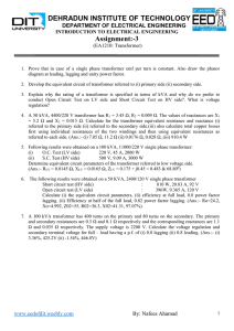 DEHRADUN INSTITUTE OF TECHNOLOGY Assignment:-3  DEPARTMENT OF ELECTRICAL ENGINEERING