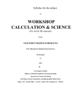 WORKSHOP CALCULATION &amp; SCIENCE  Syllabus for the subject