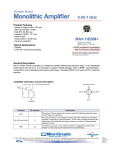 Monolithic Amplifi er 0.05-1 GHz Surface Mount Product Features