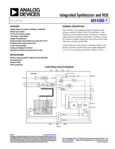 Integrated Synthesizer and VCO ADF4360-7 Data Sheet FEATURES