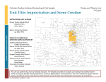 Unit Title: Improvisation and Scene Creation  Colorado Teacher-Authored Instructional Unit Sample