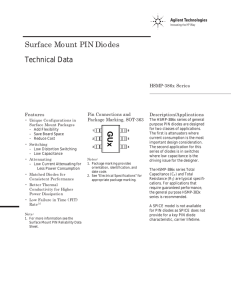 Surface Mount PIN Diodes Technical Data GUx HSMP-386x Series