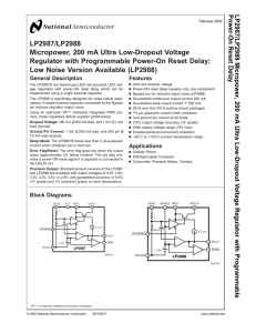 LP2987/LP2988 Micropower, 200 mA Ultra Low-Dropout Voltage