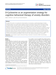 D-Cycloserine as an augmentation strategy for Open Access
