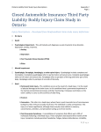 Closed Automobile Insurance Third Party Liability Bodily Injury Claim Study in Ontario