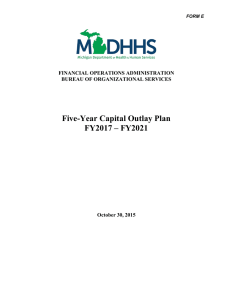 Five-Year Capital Outlay Plan FY2017 – FY2021  FINANCIAL OPERATIONS ADMINISTRATION