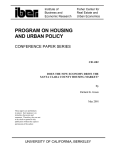 PROGRAM ON HOUSING AND URBAN POLICY  CONFERENCE PAPER SERIES