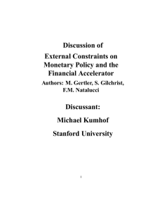 Discussion of External Constraints on Monetary Policy and the Financial Accelerator