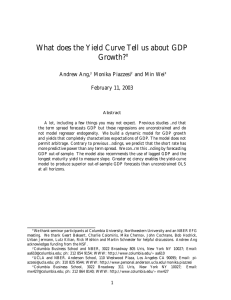 What does the Yield Curve Tell us about GDP Growth? ¤ Andrew Ang,