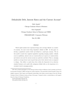 Defaultable Debt, Interest Rates and the Current Account