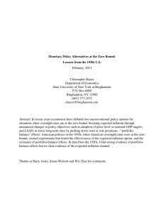 Monetary Policy Alternatives at the Zero Bound: February, 2013 Christopher Hanes