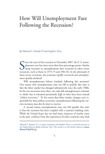 S How Will Unemployment Fare Following the Recession?