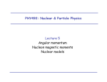 PHY492: Nuclear &amp; Particle Physics Lecture 5 Angular momentum Nucleon magnetic moments