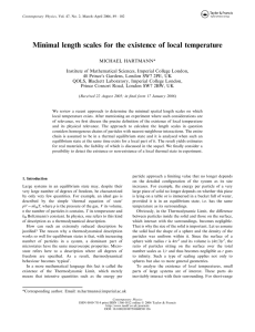 Minimal length scales for the existence of local temperature