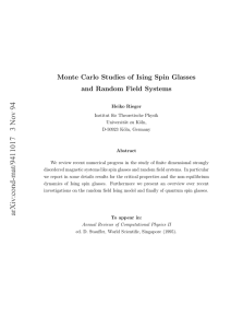 Monte Carlo Studies of Ising Spin Glasses and Random Field Systems