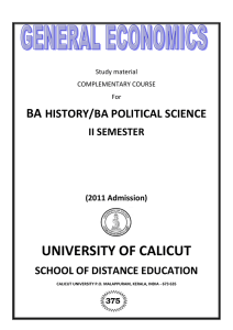 UNIVERSITY OF CALICUT  BA HISTORY/BA POLITICAL SCIENCE