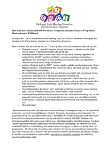 Risk Indicators Associated with Permanent Congenital, Delayed-Onset, or Progressive