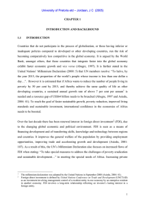 Countries that do not participate in the process of globalisation,... inadequate policies compared to developed or other developing countries, run... CHAPTER 1